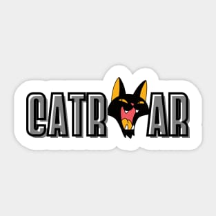 Catroar Cartoon Simplicity - Cat Roar Unique Design Gift Ideas Evergreen Sticker